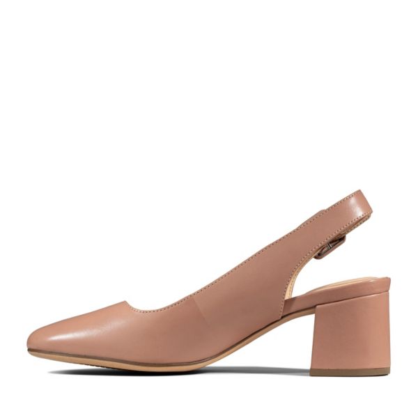 Clarks Womens Sheer Violet Heels Praline Leather | CA-2048796